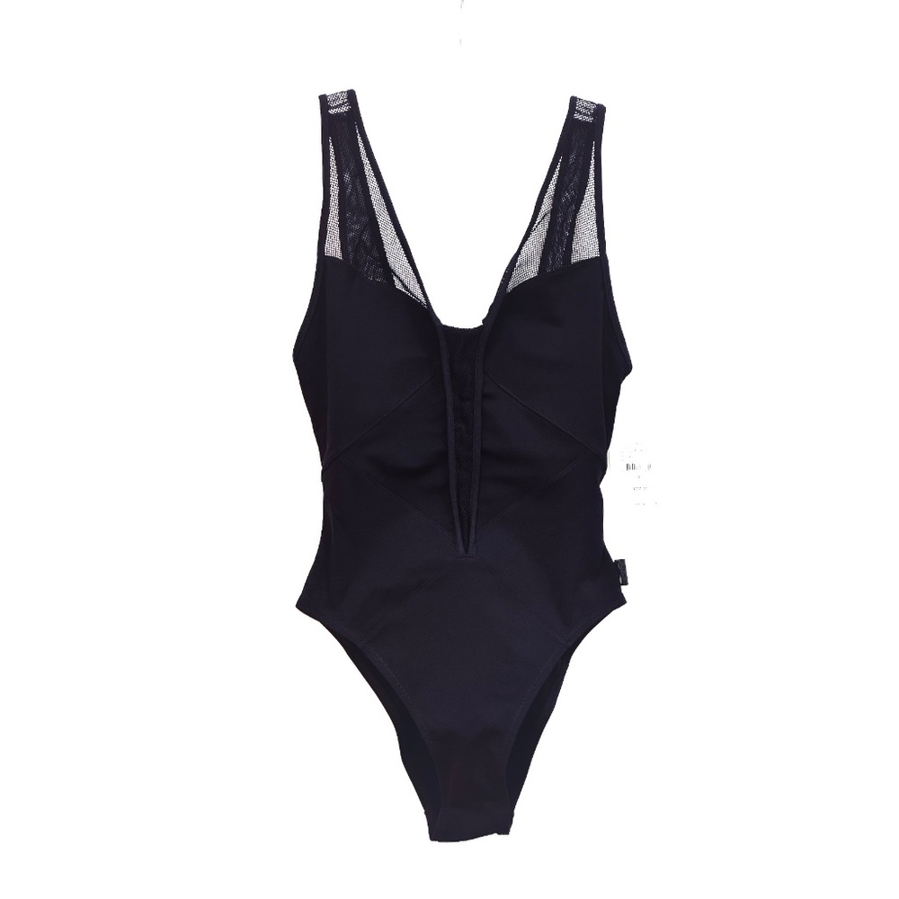 SHAN Black Plunging Neckline One Piece Swimsuit in size US6 New With Tags - Picture 14 of 16